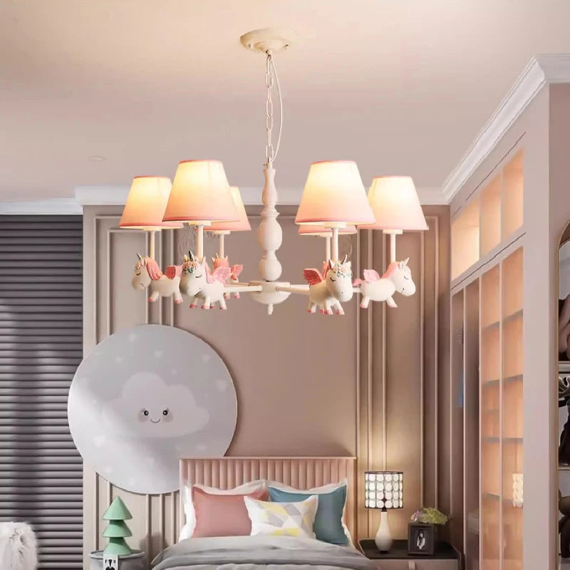 Nordic style rotating LED children’s chandelier, romantic and cosy