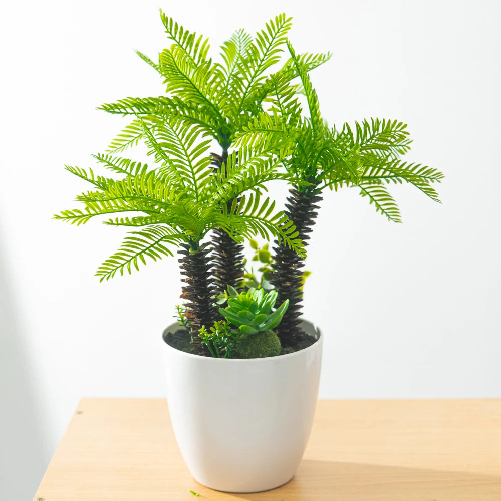 Large artificial potted palm tree decorative plant