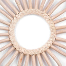 vintage round rattan mirror in bohemian chic style