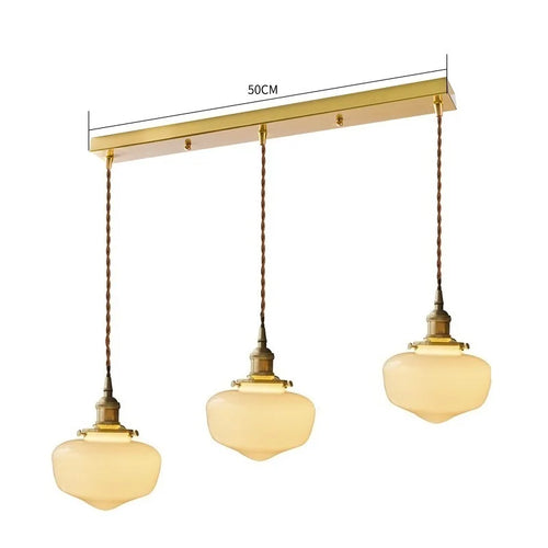 Modern nordic glass LED pendant light with copper socket - vue 16 sur 28