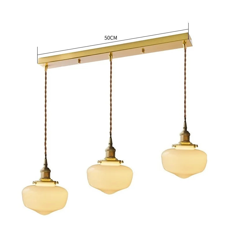 Modern nordic glass LED pendant light with copper socket - vue 15 sur 28
