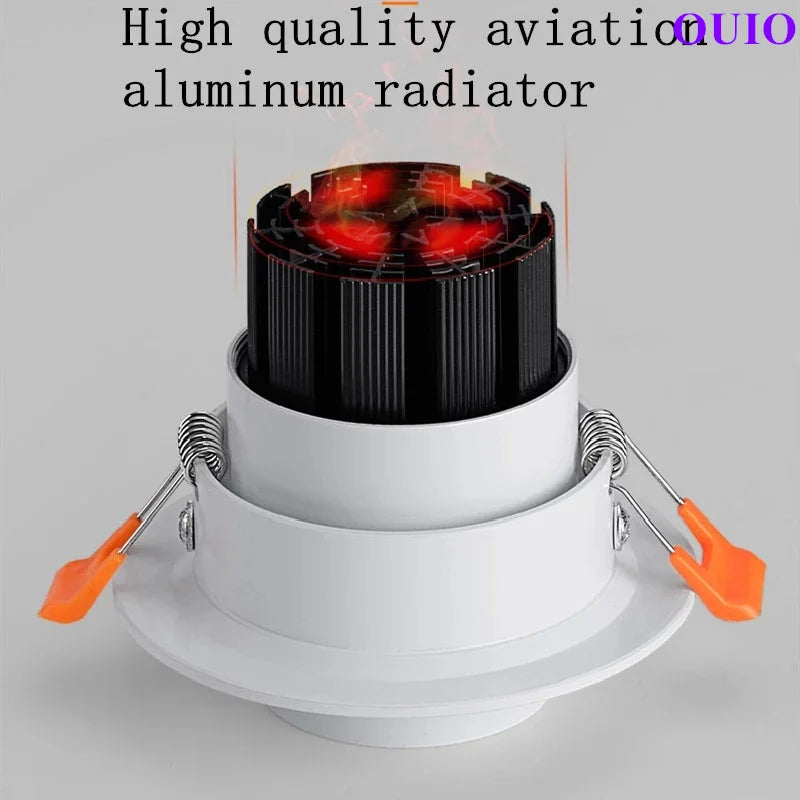 Adjustable zoom angle recessed LED downlight COB ceiling spotlight