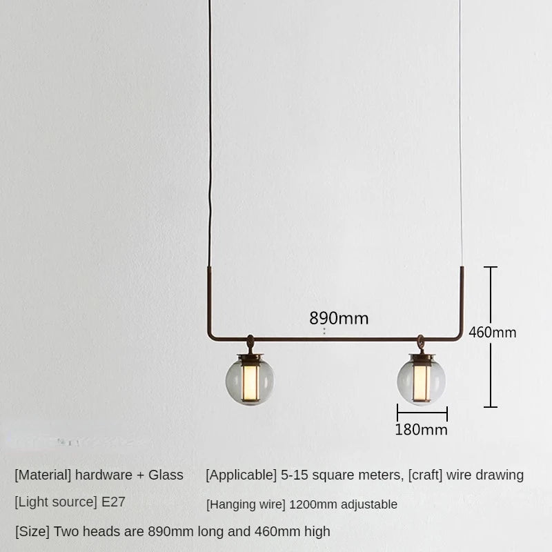 Minimalist glass pendant light for bar and restaurant