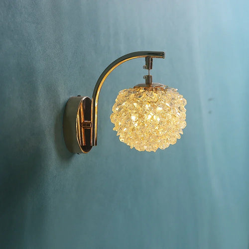 Nordic designer decorative crystal ball wall light - vue 2 sur 8