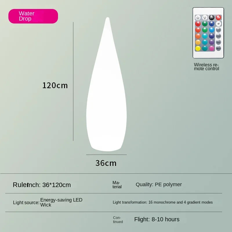 Waterproof solar garden floor lamp with water drop shape - vue 9 sur 14