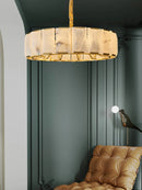 Elegant round rectangular natural marble chandelier