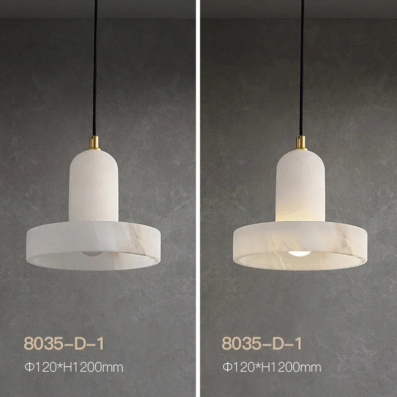 Modern natural marble pendant light for interior decoration - vue 6 sur 9
