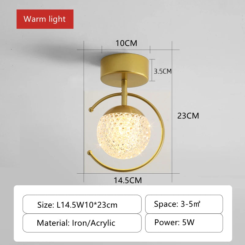 Acrylic LED ceiling light luxury indoor stepless dimming - vue 9 sur 10