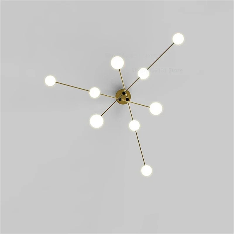 Modern LED glass chandelier Youlaike for living room and kitchen - vue 6 sur 12