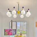 Modern metal and glass chandelier for interior decoration
