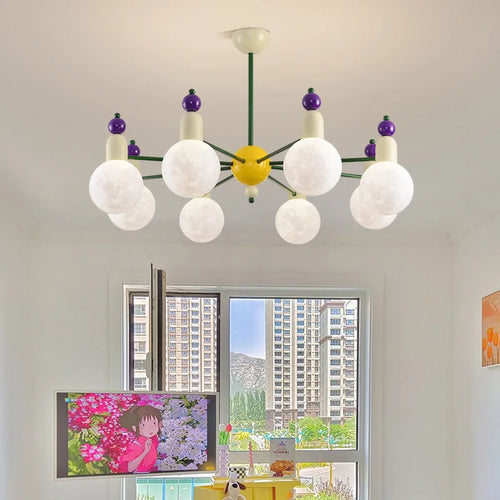 Modern metal and glass chandelier for interior decoration - vue 2 sur 22