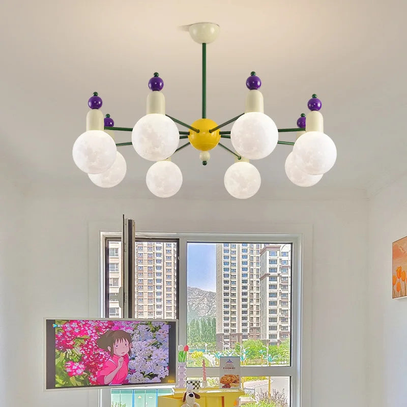 Modern metal and glass chandelier for interior decoration