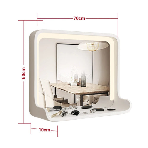 Solid wood mirror with LED lighting and wall mounting - vue 17 sur 29