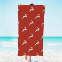 Microfibre beach towel with deer design quick dry