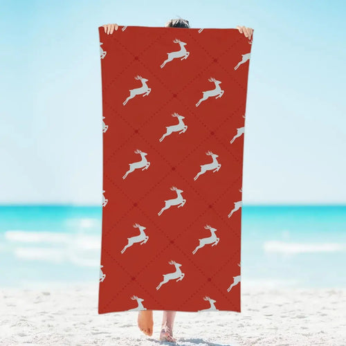 Microfibre beach towel with deer design quick dry