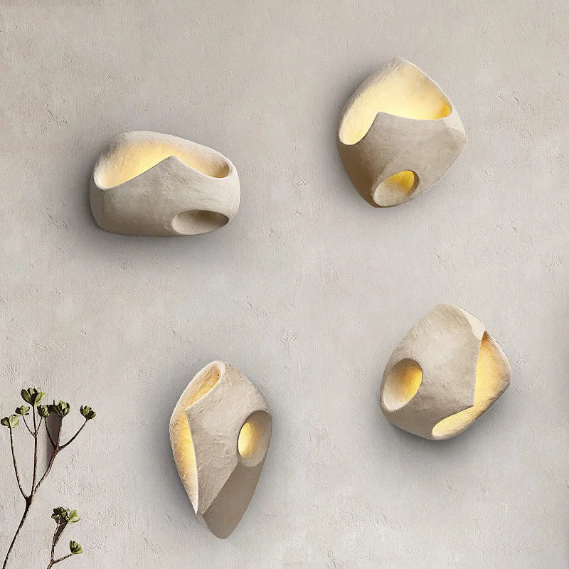 Nordic wabi sabi cement LED wall light