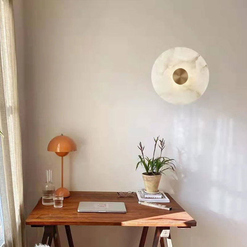Round art deco LED wall light - vue 4 sur 6