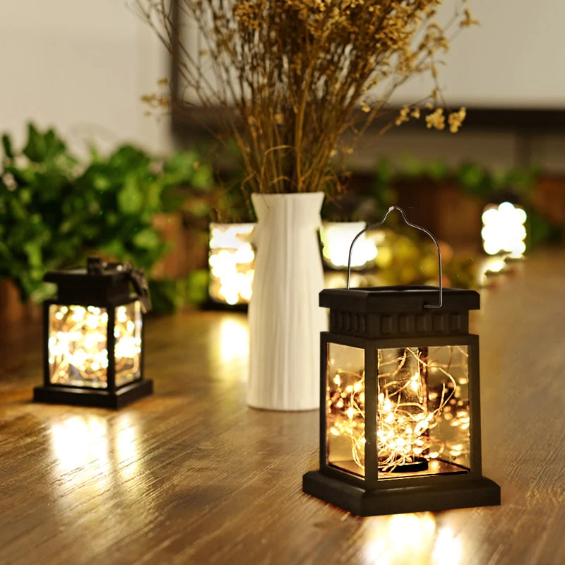 Waterproof solar LED lantern for garden and outdoor