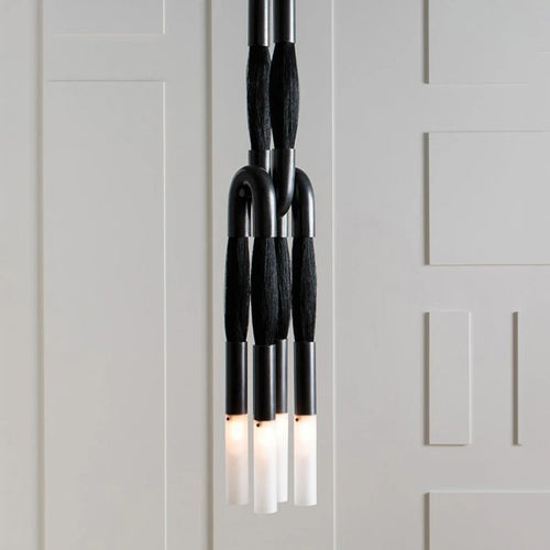 Acrylic fabric pendant light for an elegant hanging lamp - vue 3 sur 11