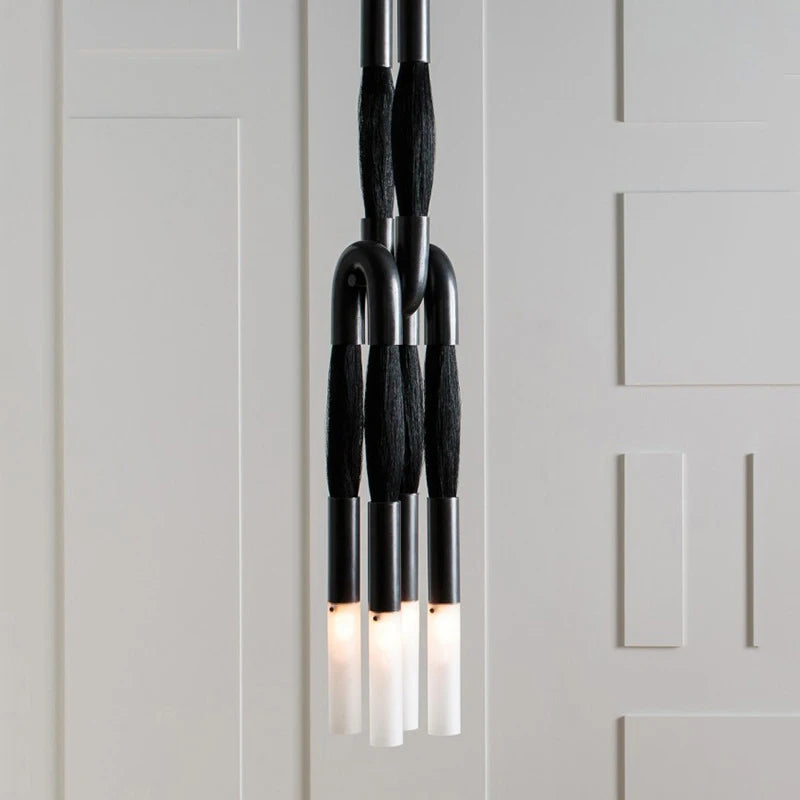 Acrylic fabric pendant light for an elegant hanging lamp