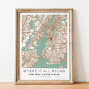 Personalised city map romantic gift for him