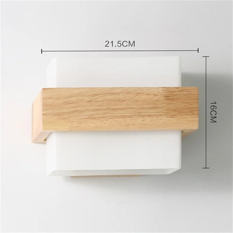 Modern wood and glass wall light decorative lighting