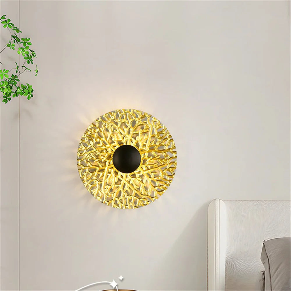 Nordic round metal LED wall light for modern interiors - vue 5 sur 23