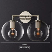 LED wall light with glass and metal shade