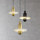 Marble and aluminium LED pendant light with adjustable cord