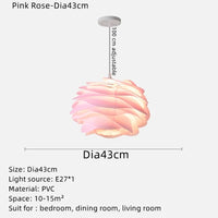 Nordic style hanging chandelier with PVC petals and free bulb