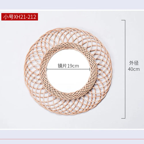 rattan wall mirrors for creative interior decoration - vue 9 sur 8