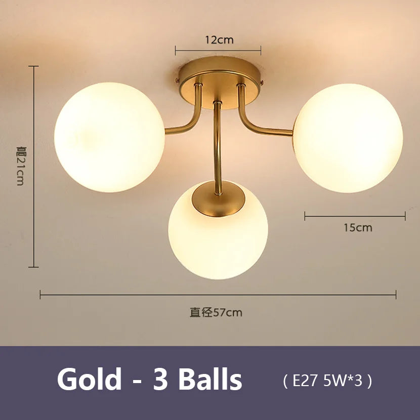 Nordic glass LED pendant light for interior decoration
