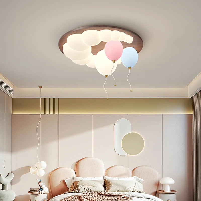 Chinese style balloon ceiling light indoor moon design - vue 3 sur 7