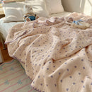 Waffle cotton check blanket for children summer home