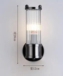 Crystal wall light with chrome and black stripes for indoor use