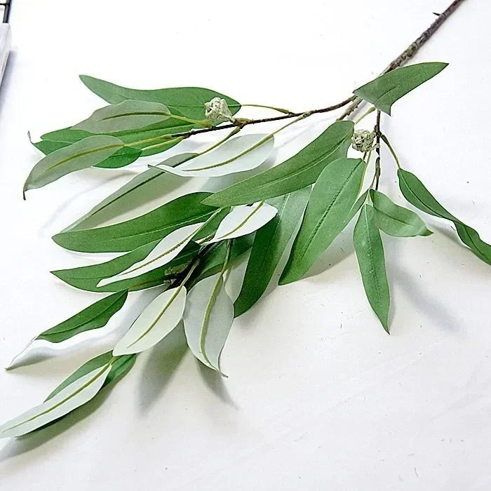 Artificial green plants floral decoration eucalyptus with fruit 87cm