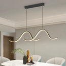 Nordic minimalist creative personalised LED strip dining table bar wave chandelier starry sky restaurant pendant light