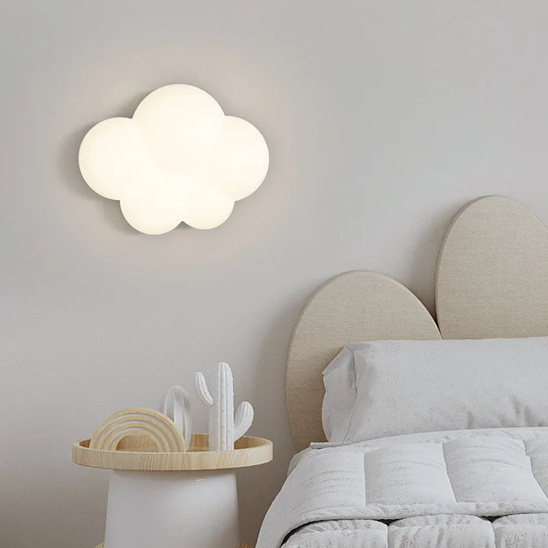 White cloud wall light modern warm children's lamp