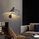 Modern wall light with rotating and folding arm for reading