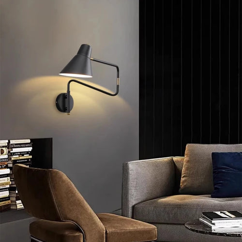 Modern wall light with rotating and folding arm for reading - vue 6 sur 11