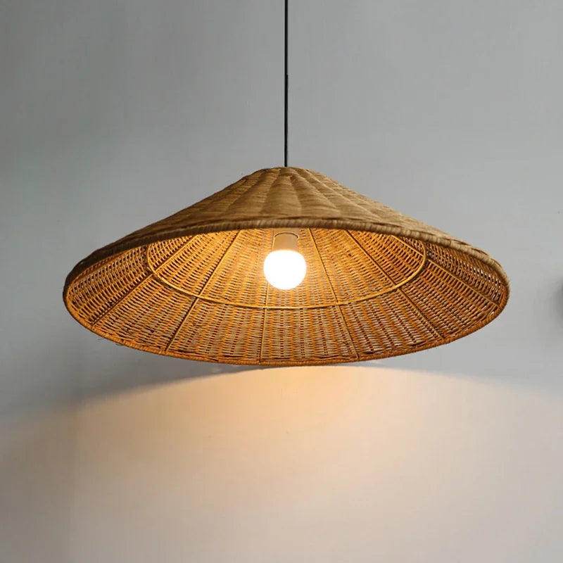 Handmade vintage rattan pendant light for indoor lighting