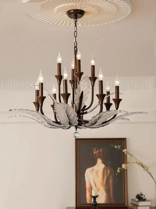 Retro art deco chandelier for modern indoor lighting - vue 2 sur 9