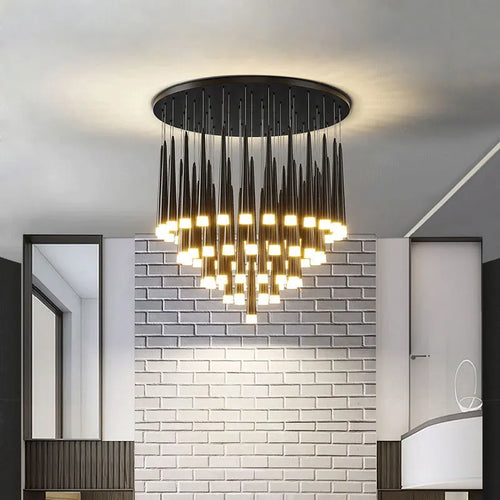 Modern LED pendant chandelier for contemporary interiors - vue 3 sur 14