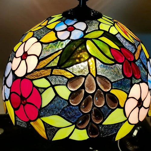 Tiffany style floral drop chandelier LED lighting for cafés and restaurants - vue 5 sur 6