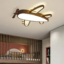 Wood and metal airplane ceiling light for children's room