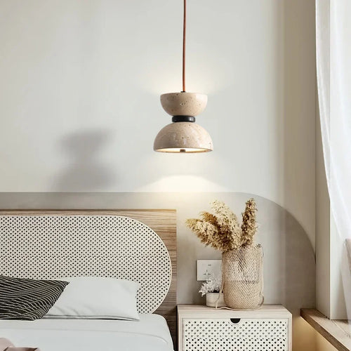 lustre rétro en pierre naturelle pour décoration moderne - vue 5 sur 6