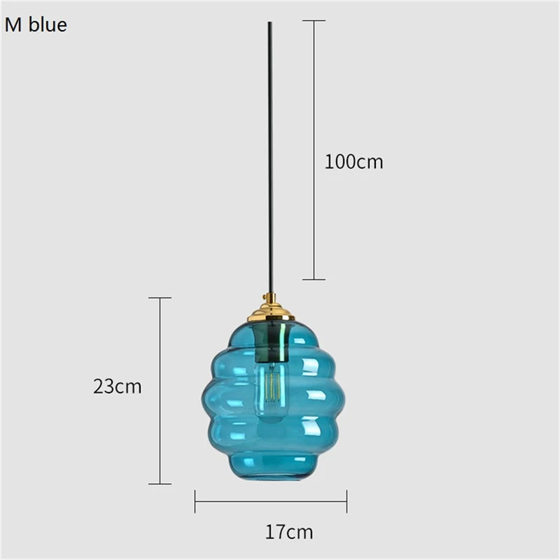 Modern nordic stained glass ball pendant light - vue 11 sur 15
