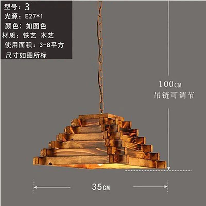 Nordic style wooden pendant light for restaurants, cafés and bars - vue 7 sur 10
