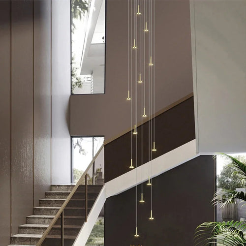 Starry sky meteor shower ceiling chandelier for villa or shop - vue 4 sur 6