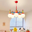 Colourful glass chandelier for children's princess bedroom